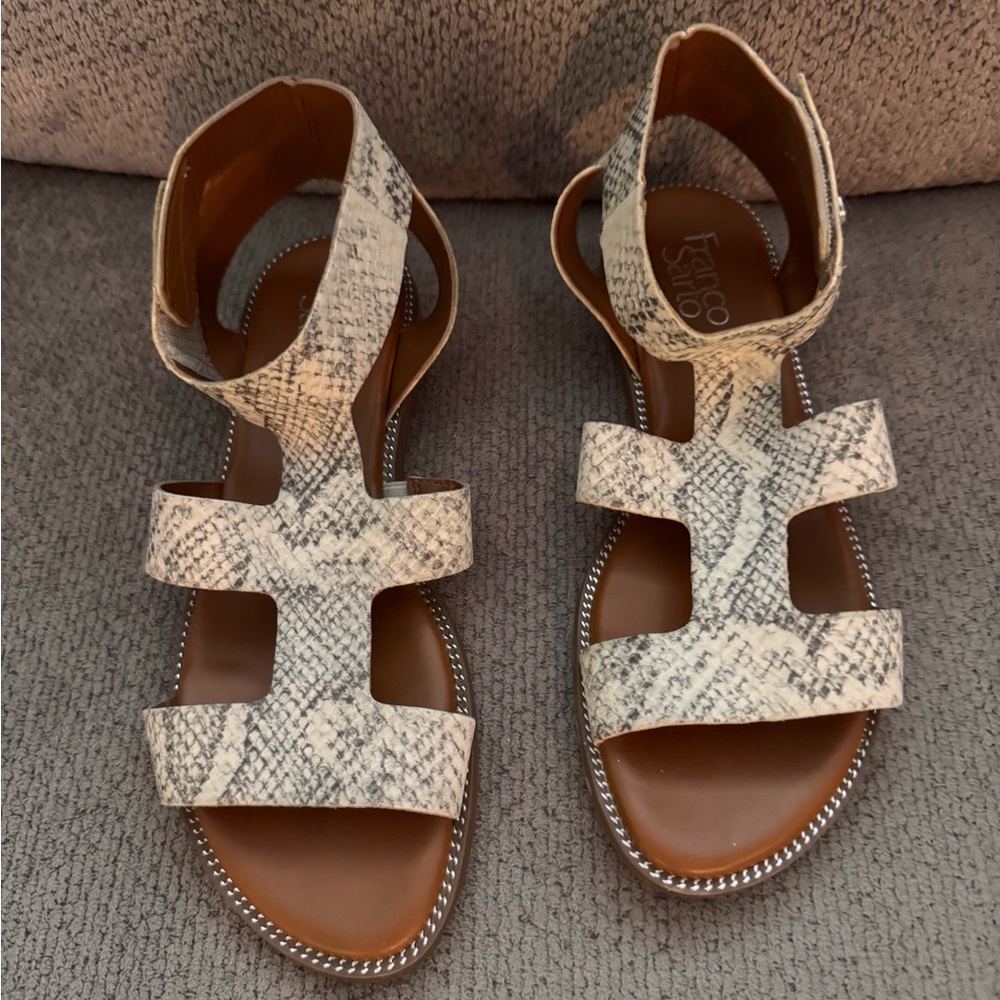 Franco Sarto Snakeskin Pattern Sandals size 8